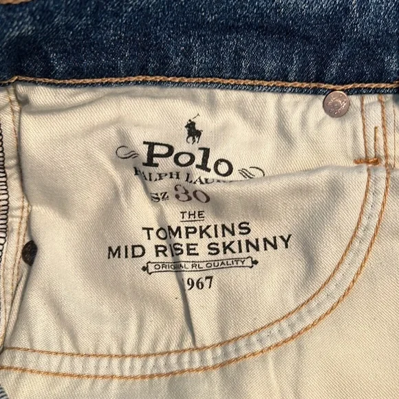 Polo Ralph Lauren- The Tompkins Mid Rise Skinny Jeans - Size 30